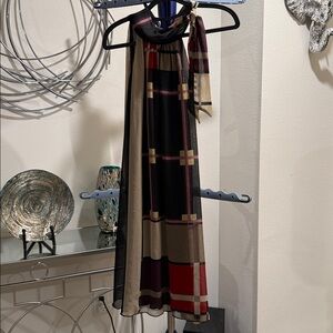 Colorful Plaid Maxi Dress